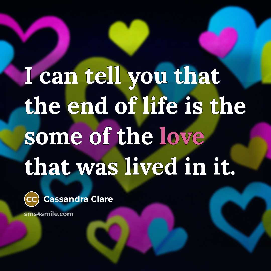 “I can tell you that the end of life is…” quote by Cassandra Clare