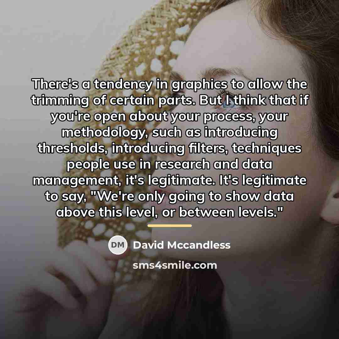 “There's a tendency in graphics to allow the trimming of…” quote by David Mccandless