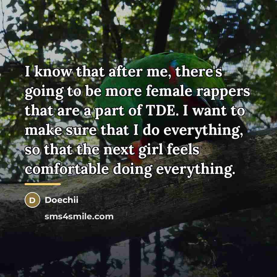 “I know that after me, there's going to be more…” quote by Doechii