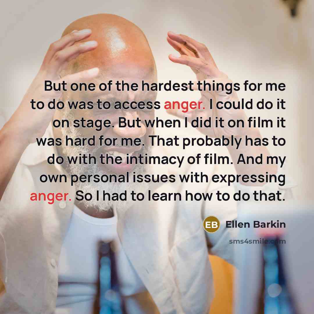 “But one of the hardest things for me to do…” quote by Ellen Barkin