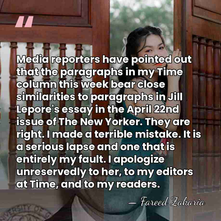 Media reporters have pointed out that the paragraphs in my Time column&hellip; - Fareed Zakaria