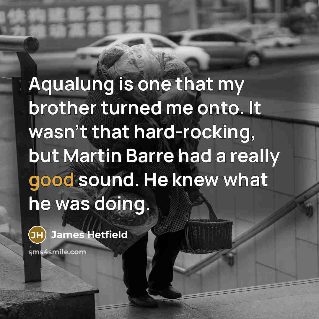 “Aqualung is one that my brother turned me onto. It…” quote by James Hetfield