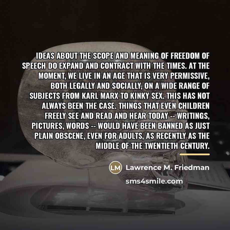 “Ideas about the scope and meaning of freedom of speech…” quote by Lawrence M. Friedman