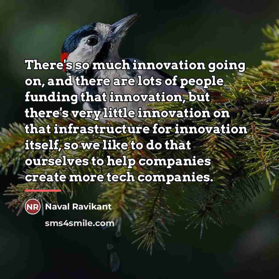 “There's so much innovation going on, and there are lots…” quote by Naval Ravikant