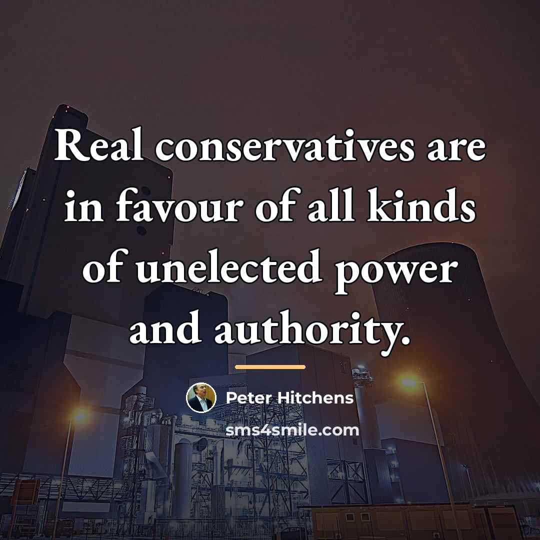 “Real conservatives are in favour of all kinds of unelected…” quote by Peter Hitchens