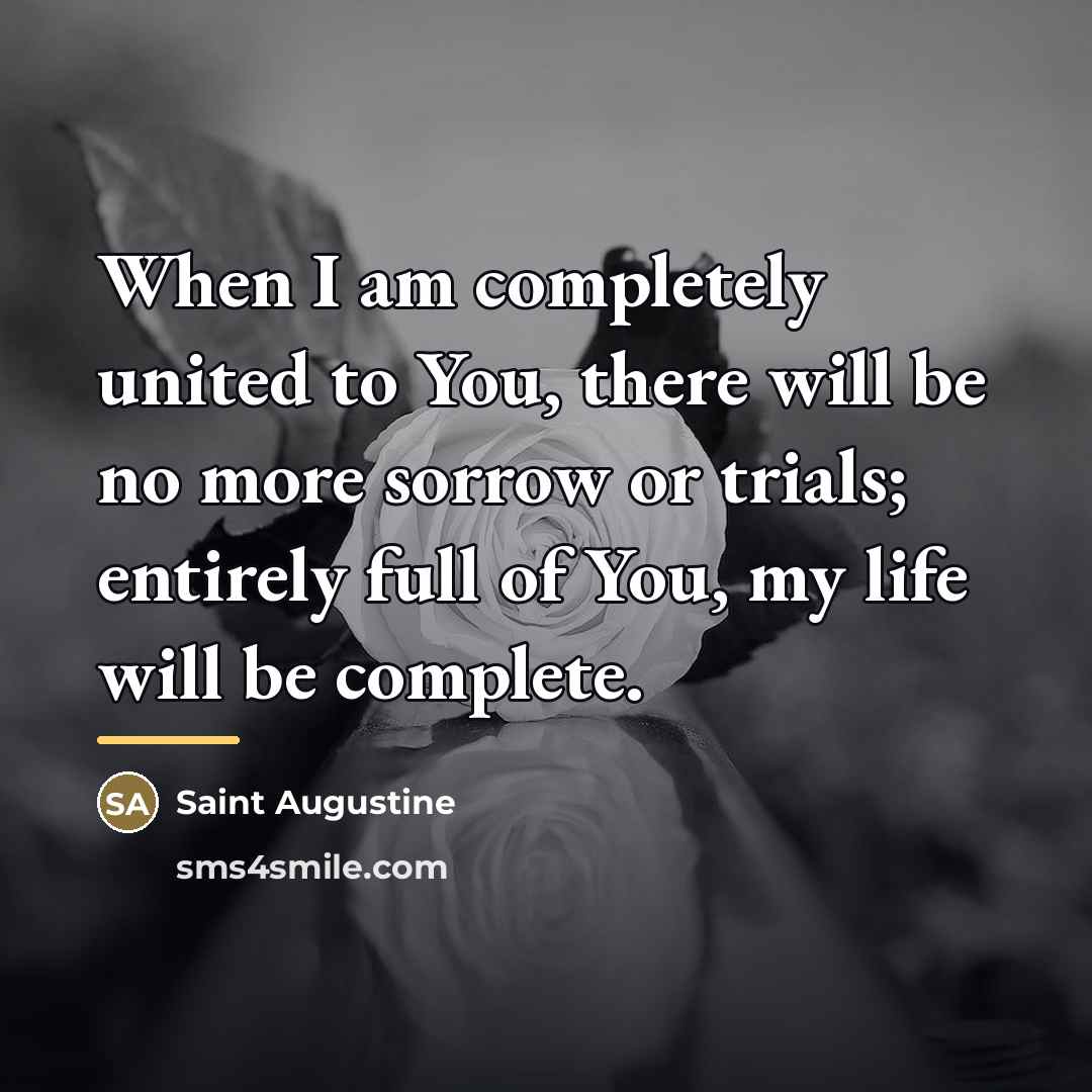 “When I am completely united to You, there will be…” quote by Saint Augustine