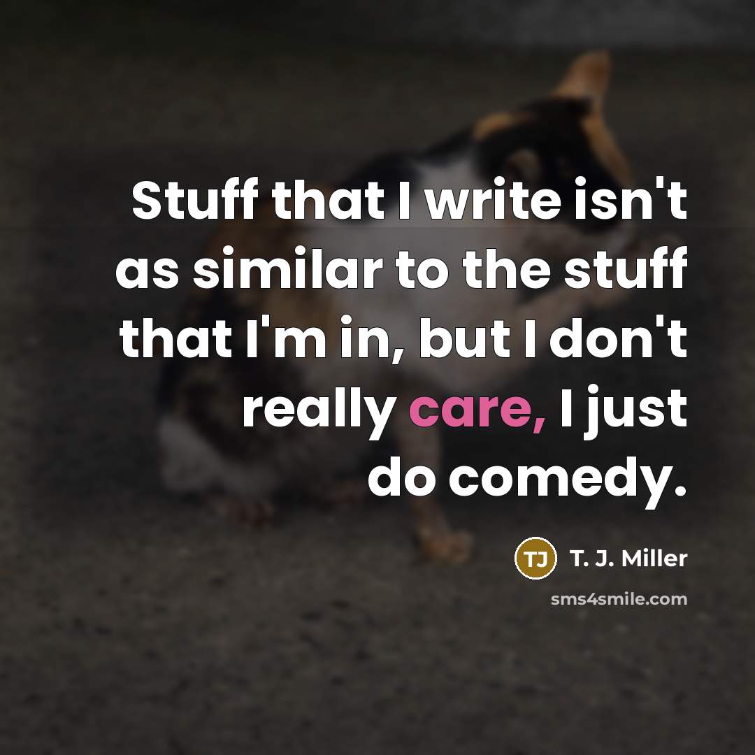 “Stuff that I write isn't as similar to the stuff…” quote by T. J. Miller