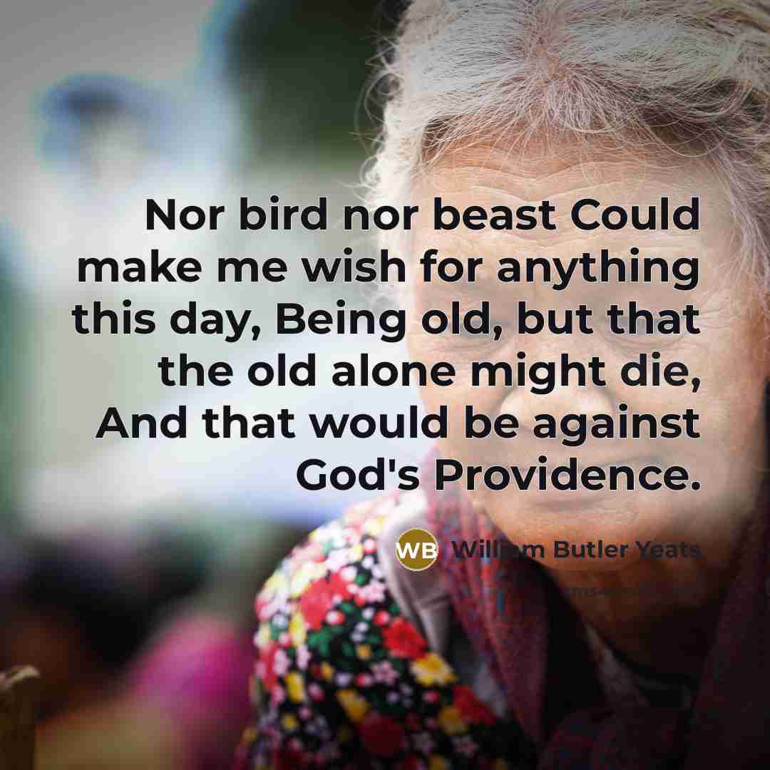 “Nor bird nor beast Could make me wish for anything…” quote by William Butler Yeats