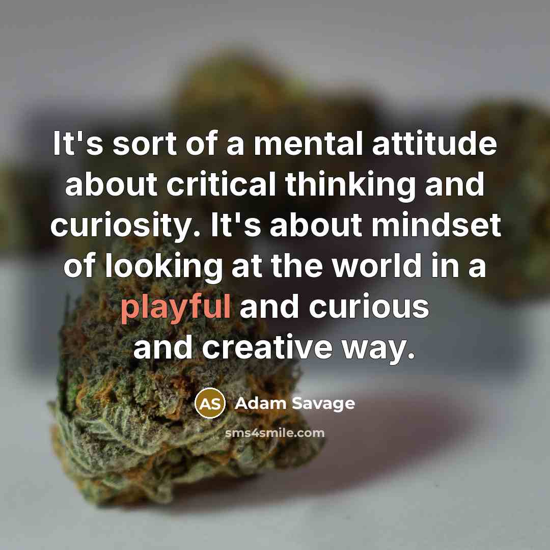 “It's sort of a mental attitude about critical thinking and…” quote by Adam Savage