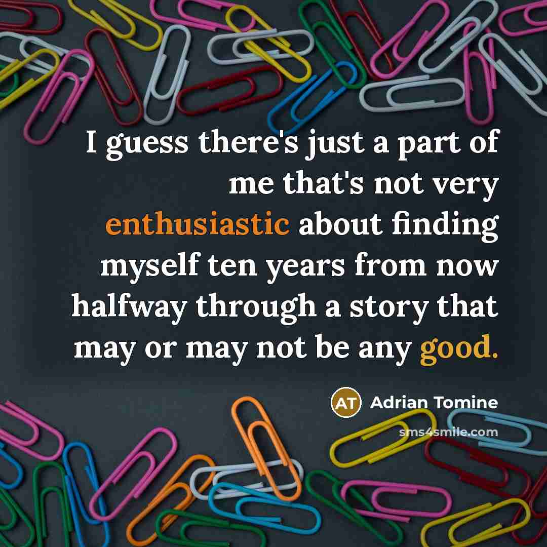 “I guess there's just a part of me that's not…” quote by Adrian Tomine