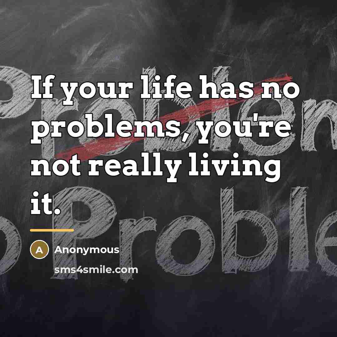 “If your life has no problems, you're not really living…” quote by Anonymous