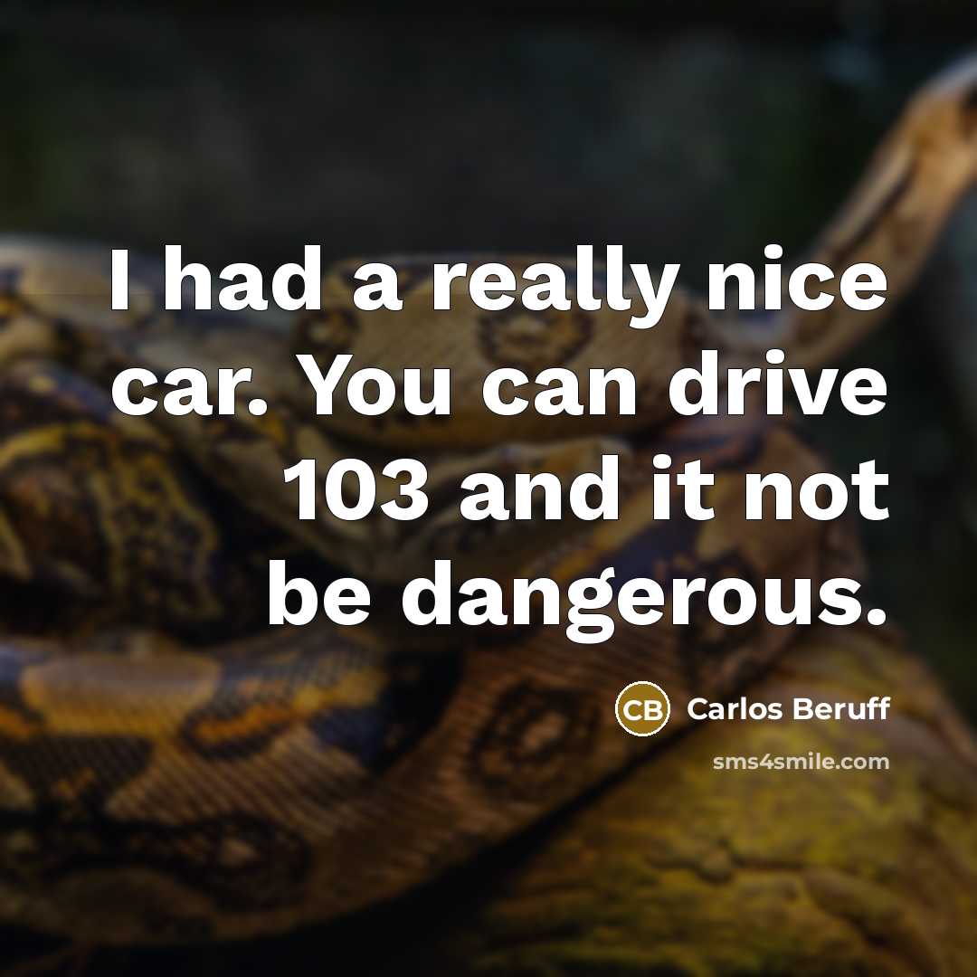 “I had a really nice car. You can drive 103…” quote by Carlos Beruff