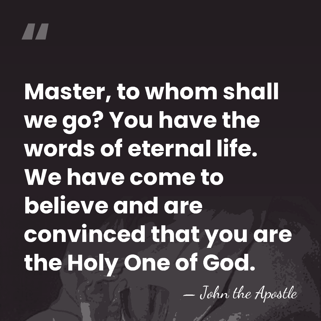 Master, to whom shall we go? You have the words of eternal&hellip; - John the Apostle