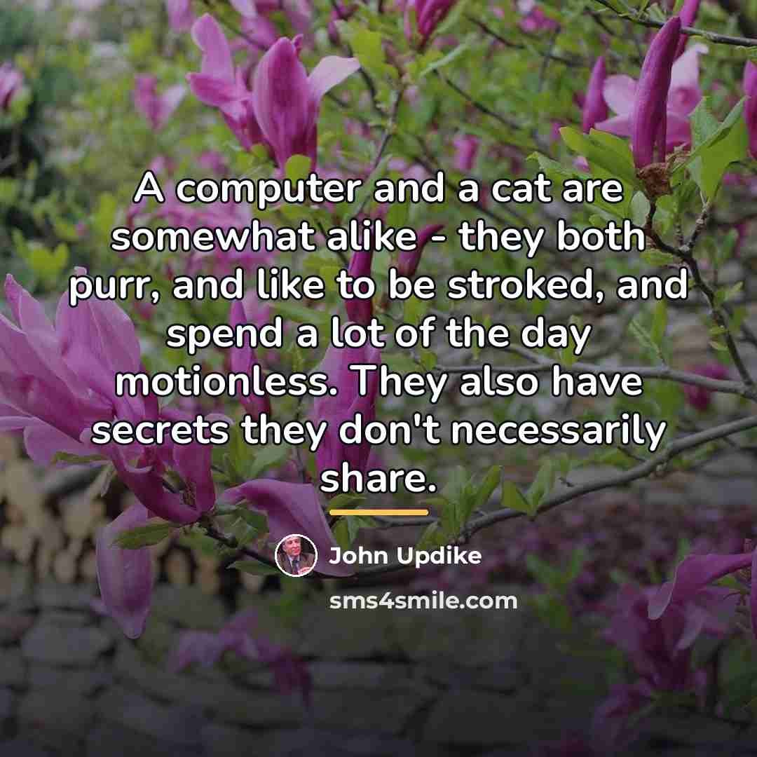 “A computer and a cat are somewhat alike - they…” quote by John Updike