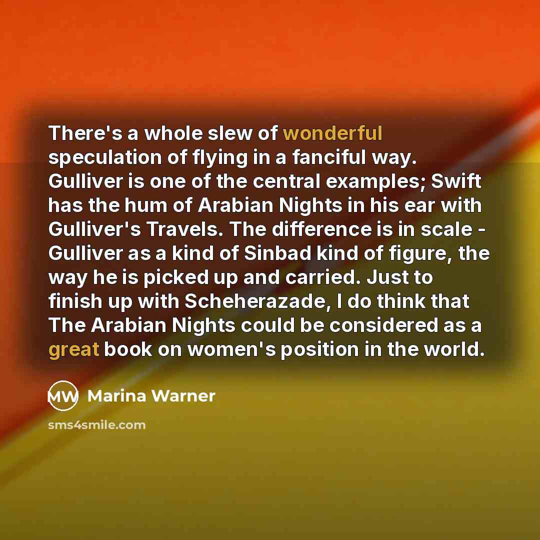 “There's a whole slew of wonderful speculation of flying in…” quote by Marina Warner