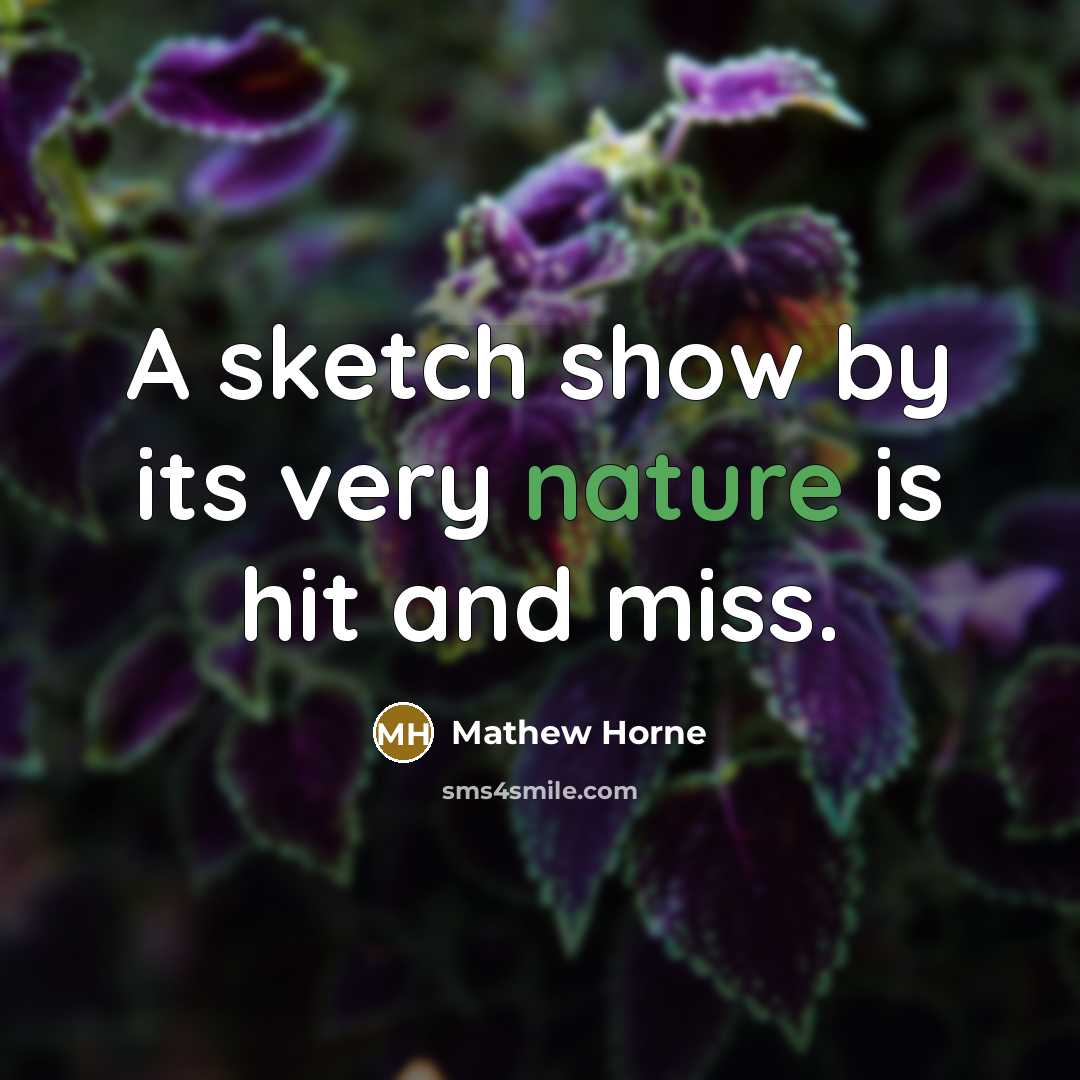 “A sketch show by its very nature is hit and…” quote by Mathew Horne