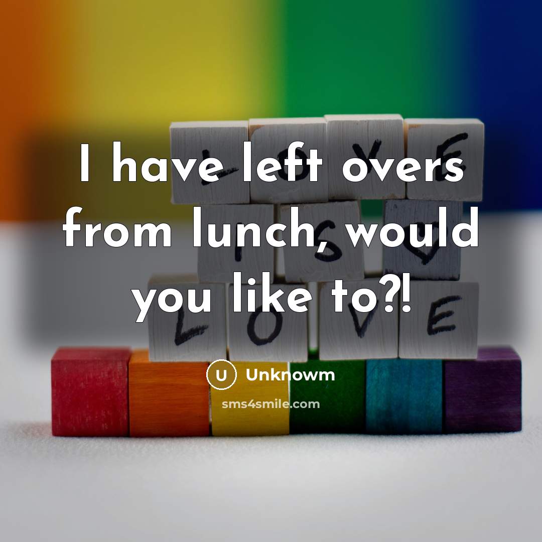 “I have left overs from lunch, would you like to?!…” quote by Unknowm