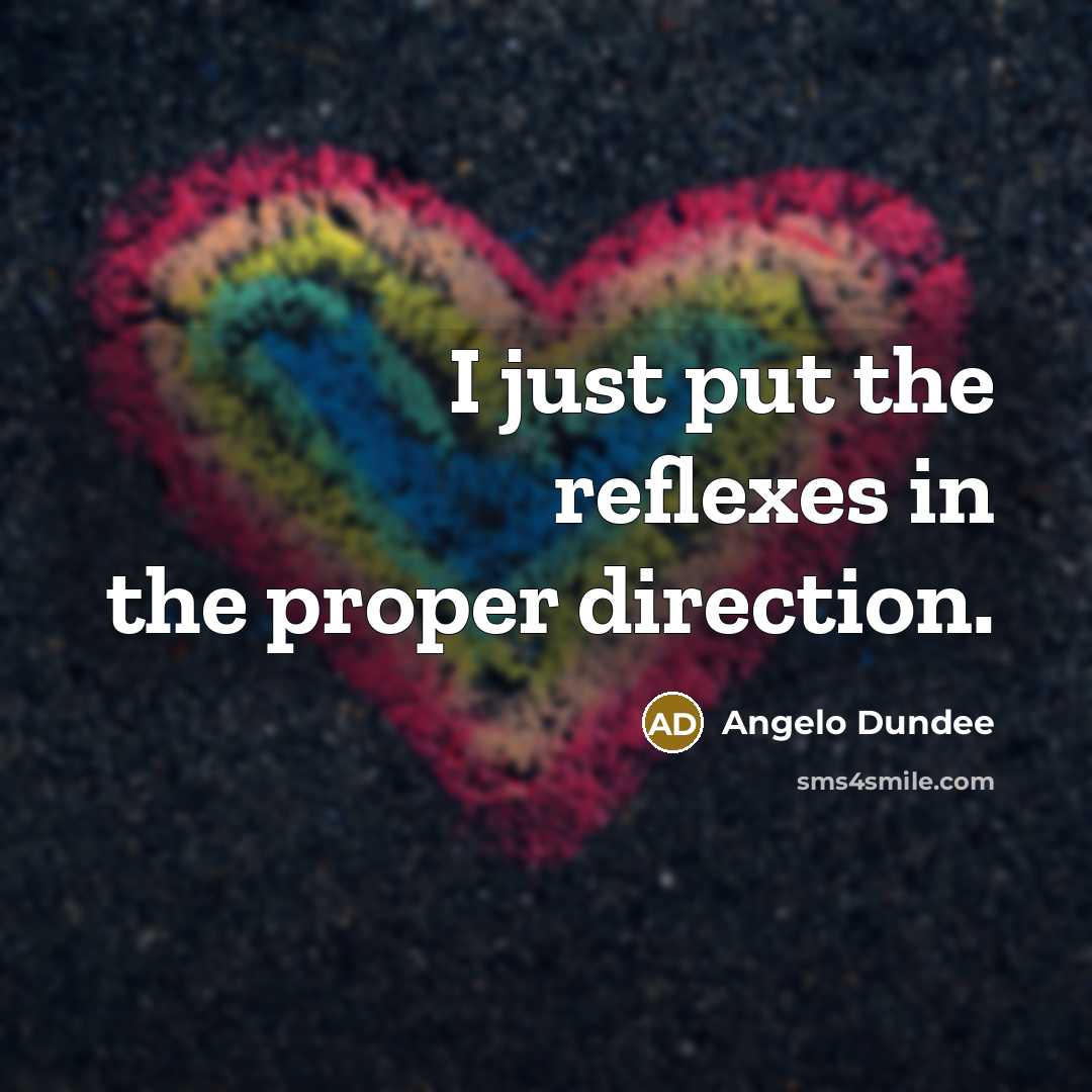 “I just put the reflexes in the proper direction.…” quote by Angelo Dundee
