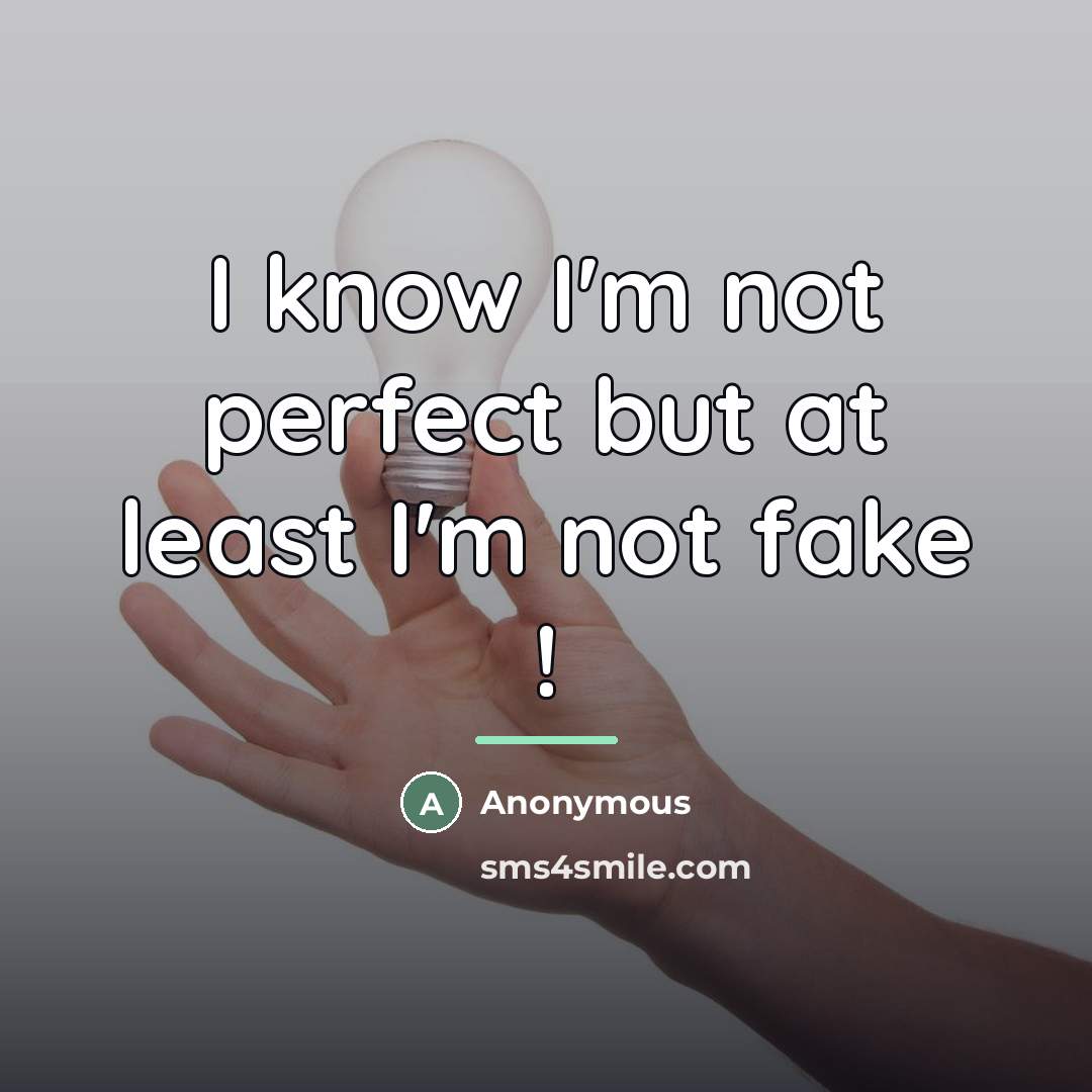 “I know I'm not perfect but at least I'm not…” quote by Anonymous