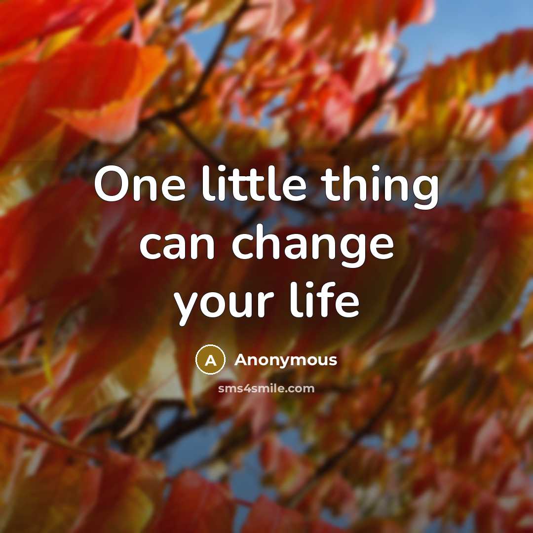 “One little thing can change your life” quote by Anonymous