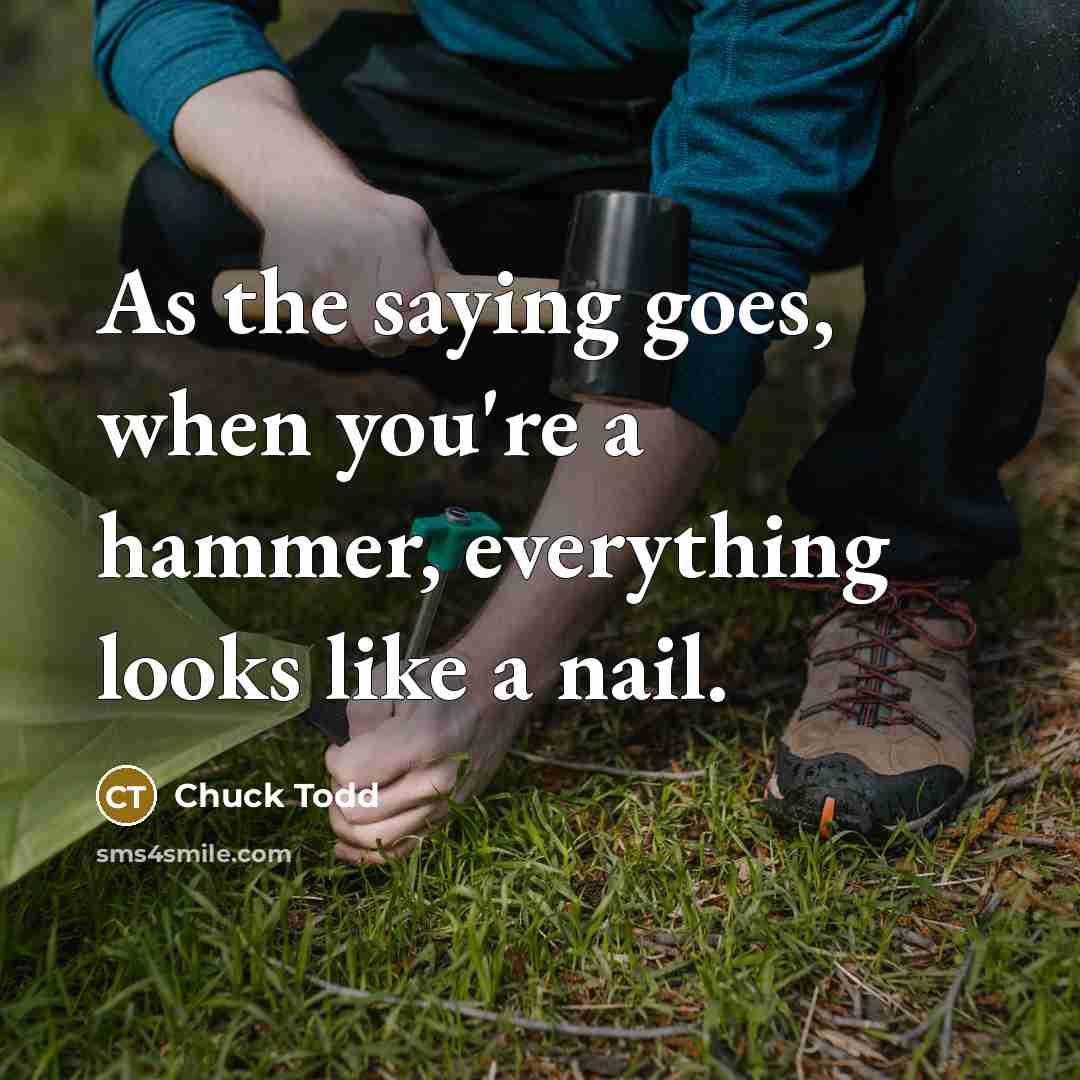 “As the saying goes, when you`re a hammer, everything looks…” quote by Chuck Todd
