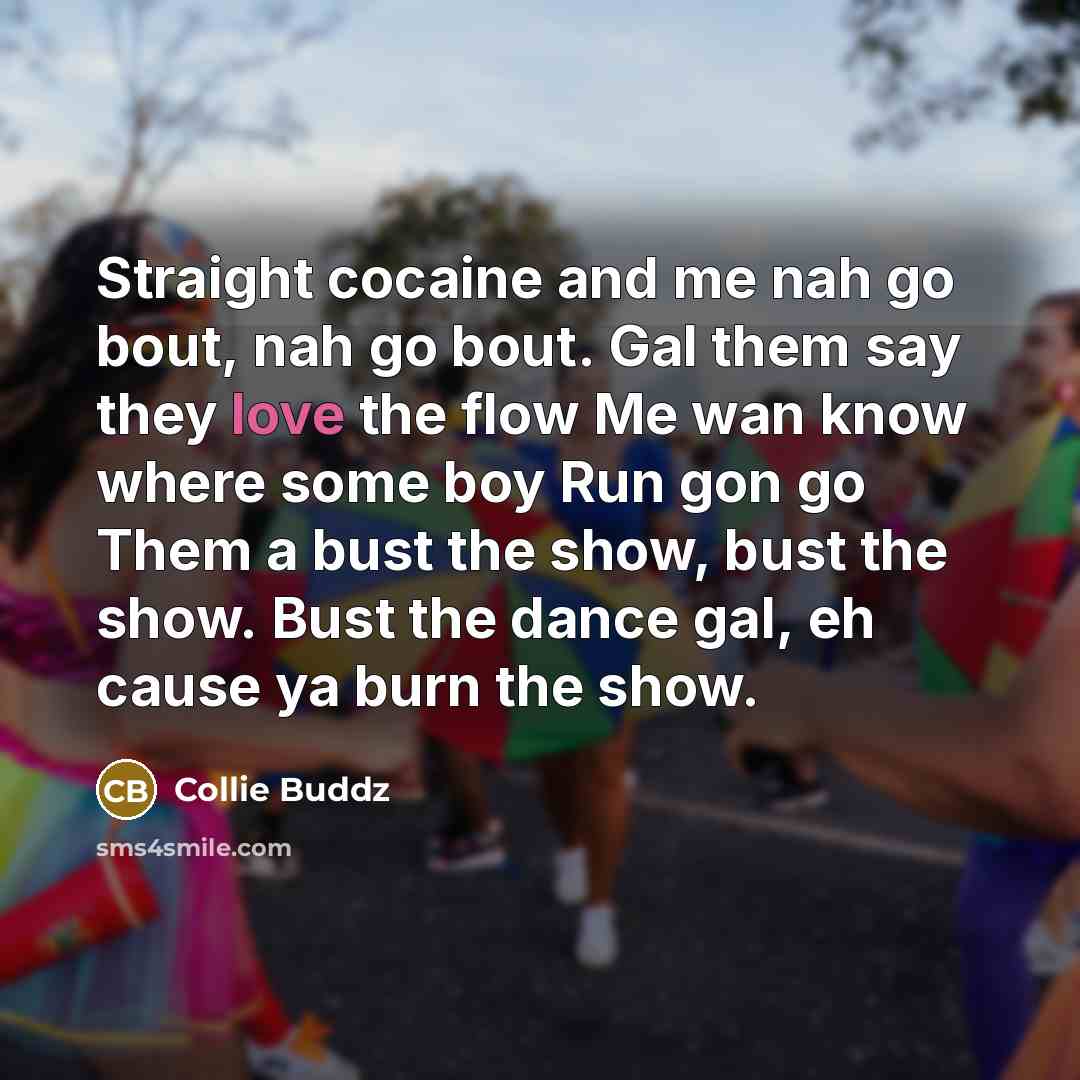 “Straight cocaine and me nah go bout, nah go bout.…” quote by Collie Buddz