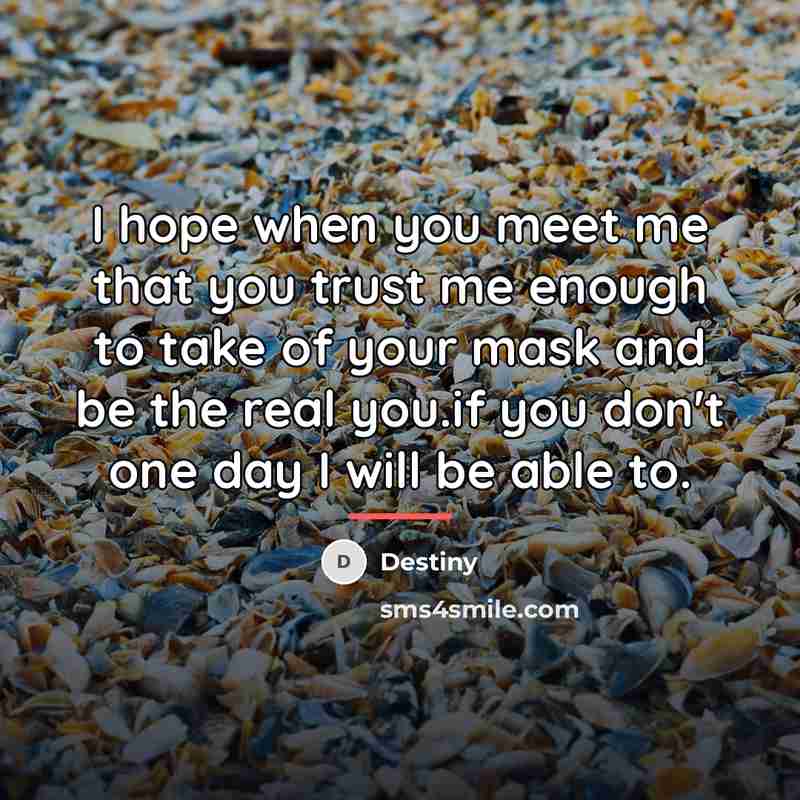 “I hope when you meet me that you trust me…” quote by Destiny