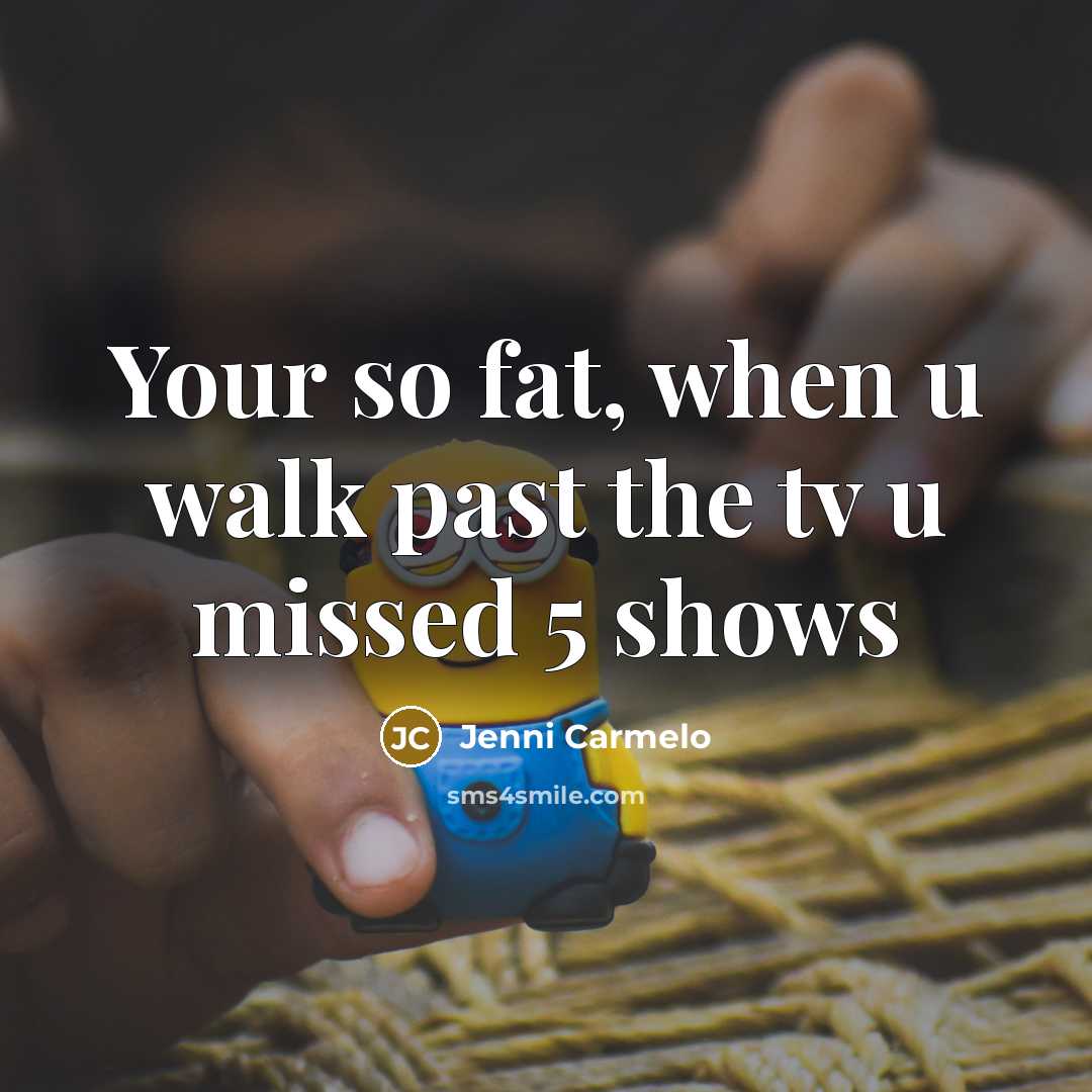 “Your so fat, when u walk past the tv u missed 5 shows” quote by Jenni Carmelo