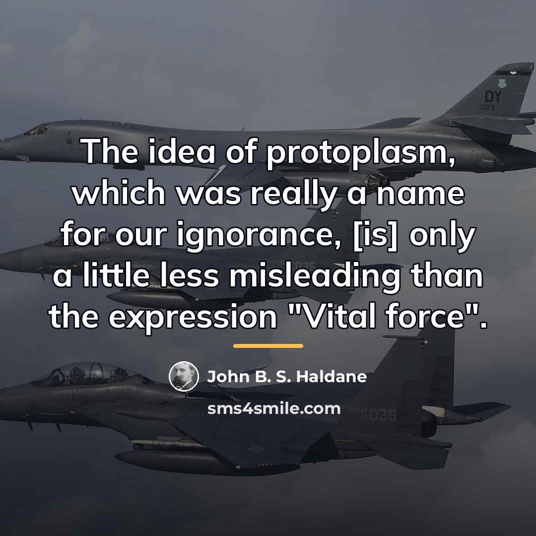 “The idea of protoplasm, which was really a name for…” quote by John B. S. Haldane