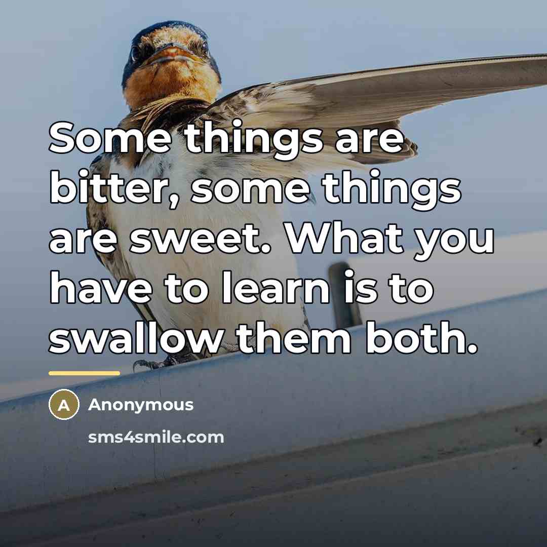 “Some things are bitter, some things are sweet. What you…” quote by Anonymous