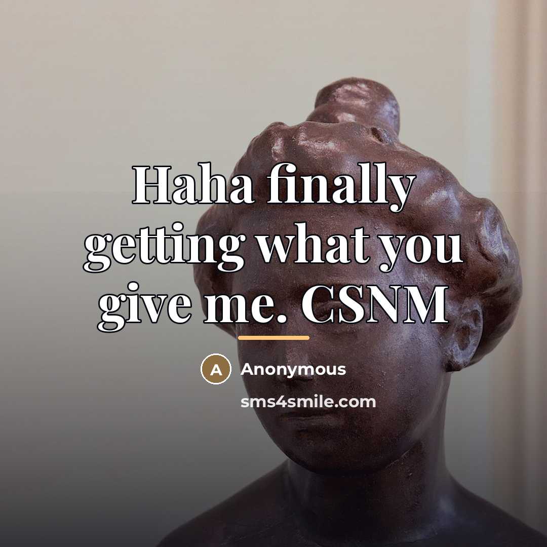 “Haha finally getting what you give me. CSNM…” quote by Anonymous