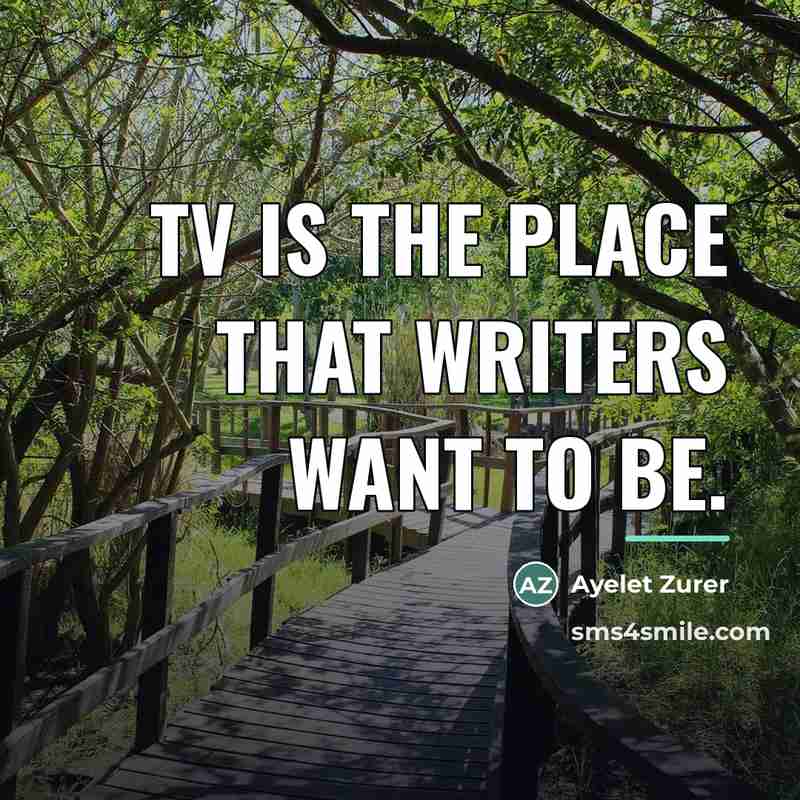 “TV is the place that writers want to be.…” quote by Ayelet Zurer