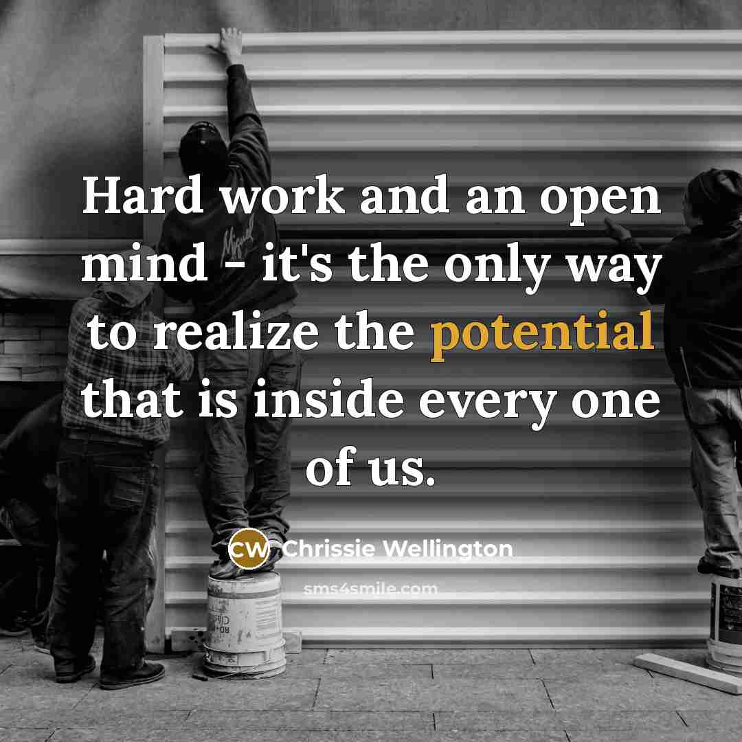 “Hard work and an open mind - it's the only…” quote by Chrissie Wellington