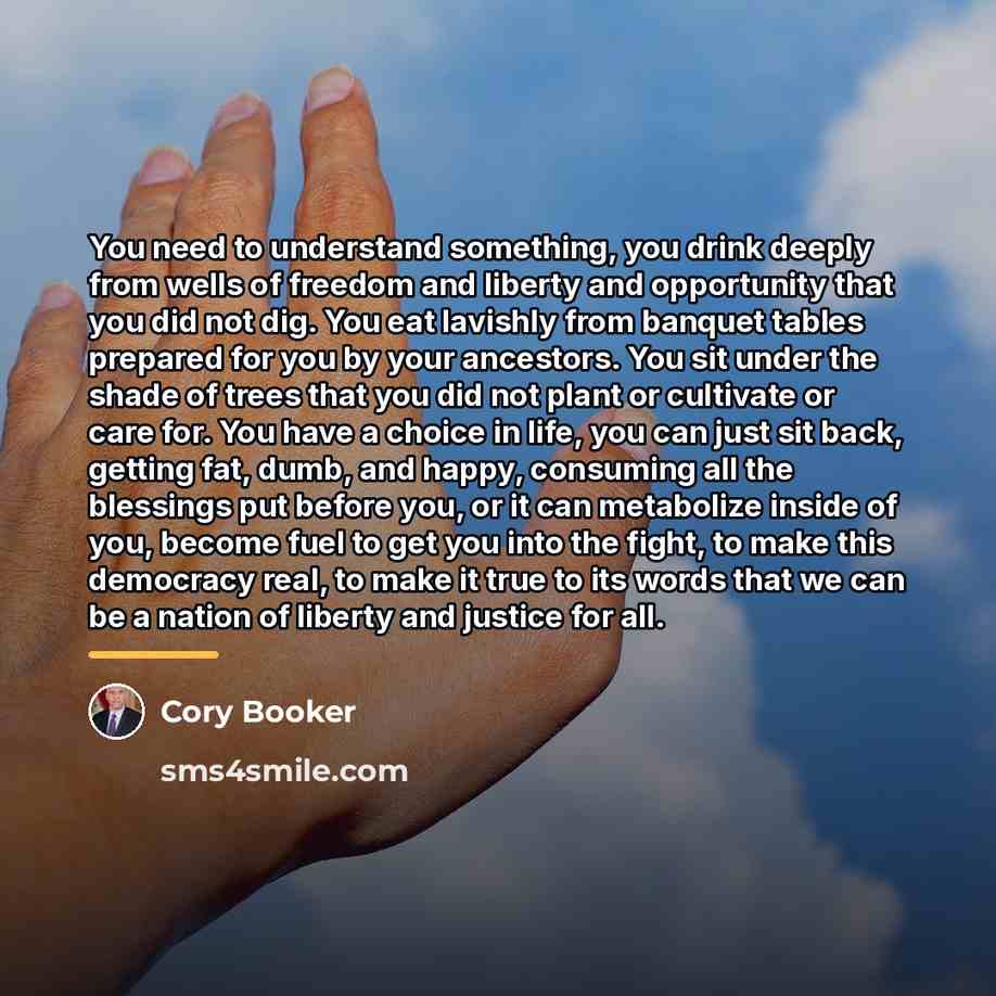 “You need to understand something, you drink deeply from wells…” quote by Cory Booker