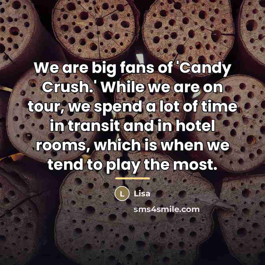 “We are big fans of 'Candy Crush.' While we are…” quote by Lisa