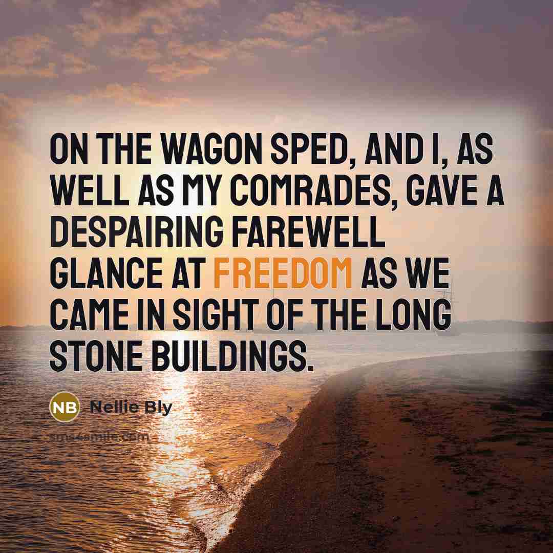 “On the wagon sped, and I, as well as my…” quote by Nellie Bly