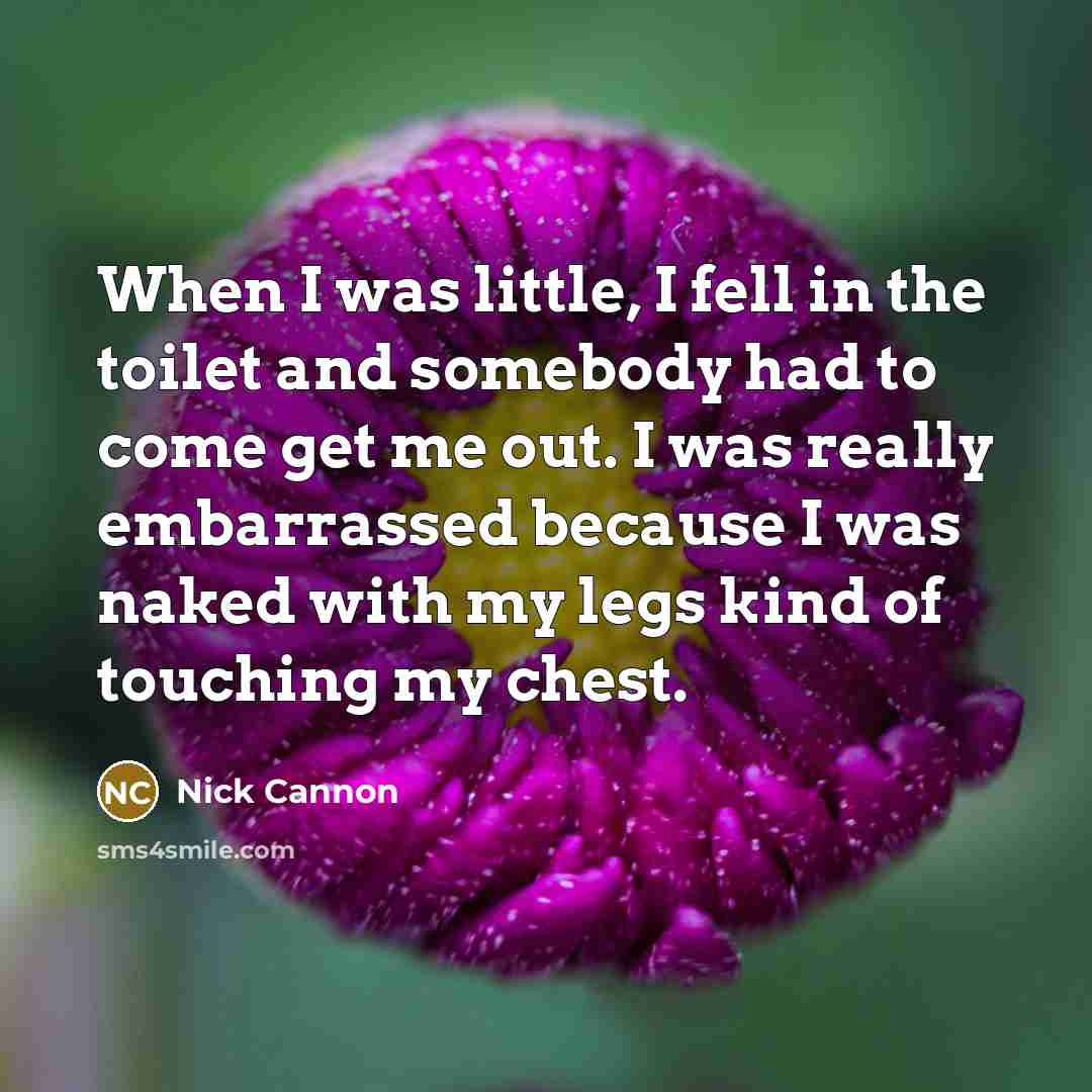 “When I was little, I fell in the toilet and…” quote by Nick Cannon