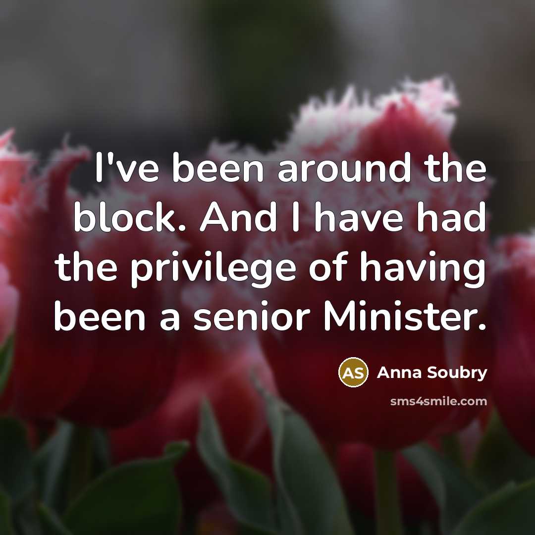 “I've been around the block. And I have had the…” quote by Anna Soubry