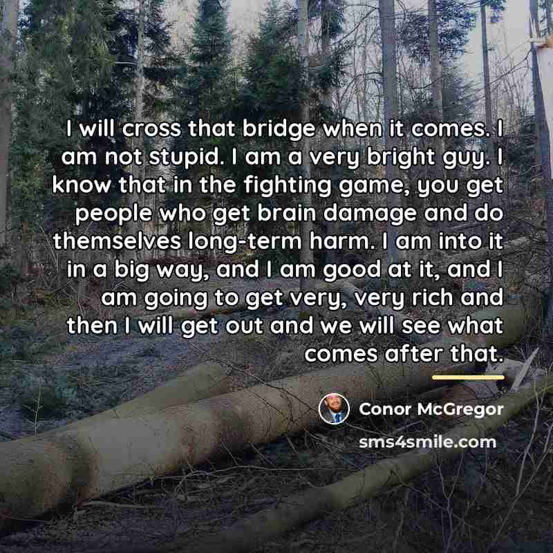 “I will cross that bridge when it comes. I am…” quote by Conor McGregor