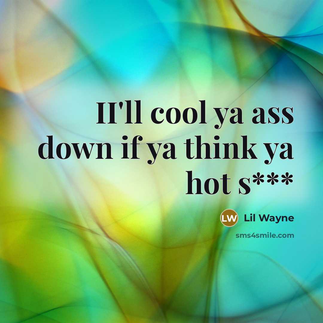 “II'll cool ya ass down if ya think ya hot s***” quote by Lil Wayne