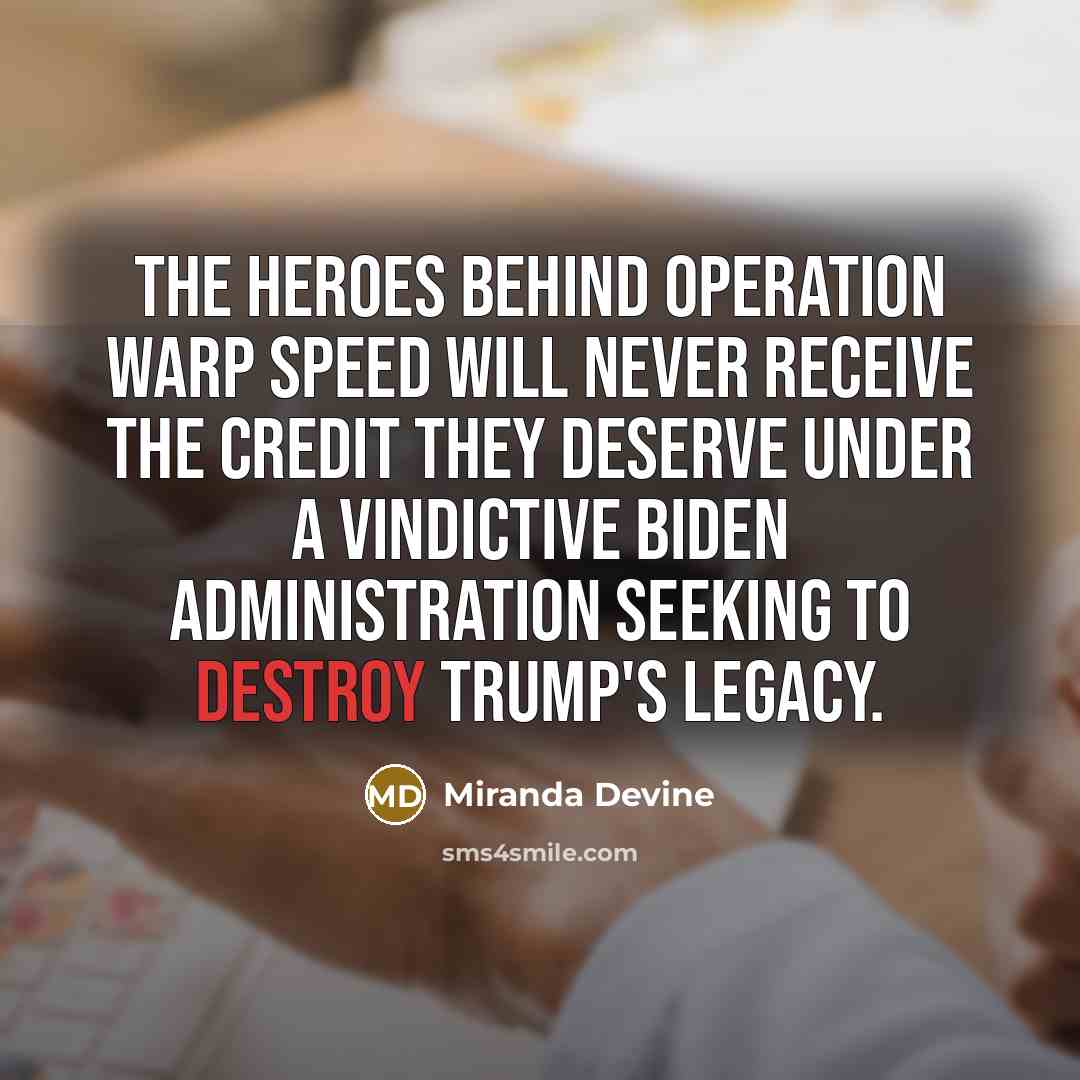“The heroes behind Operation Warp Speed will never receive the…” quote by Miranda Devine