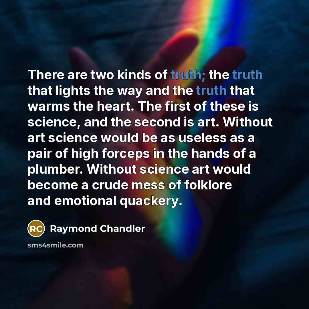 “There are two kinds of truth; the truth that lights…” quote by Raymond Chandler