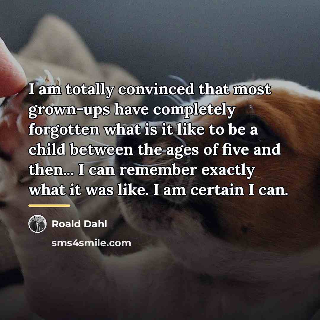 “I am totally convinced that most grown-ups have completely forgotten…” quote by Roald Dahl