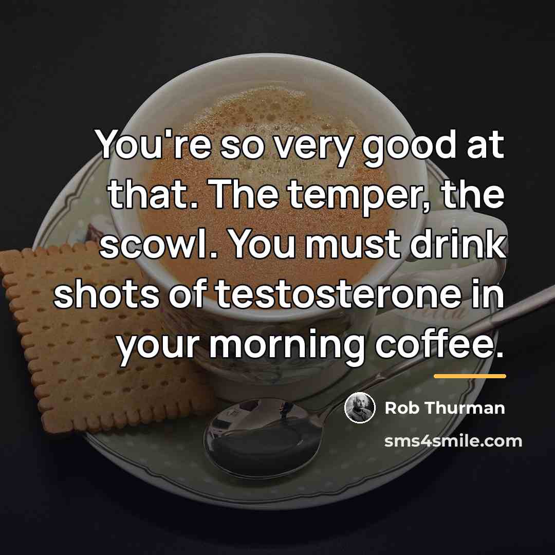 “You're so very good at that. The temper, the scowl.…” quote by Rob Thurman