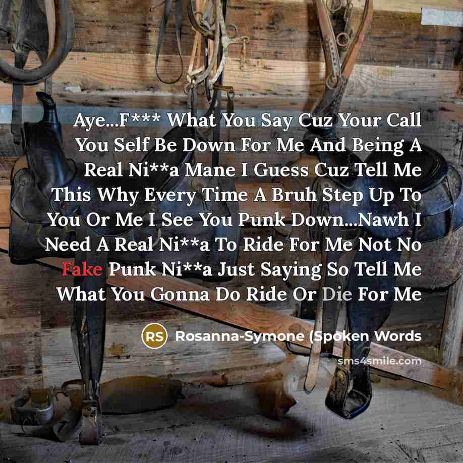 “Aye...F*** What You Say Cuz Your Call You Self Be…” quote by Rosanna-Symone (Spoken Words