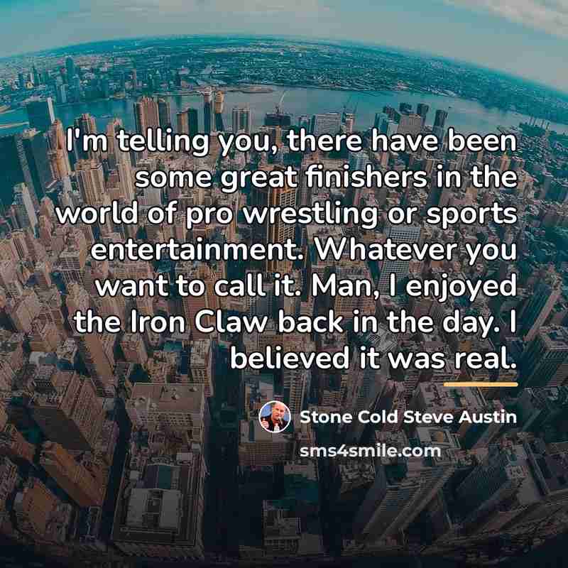 “I'm telling you, there have been some great finishers in…” quote by Stone Cold Steve Austin