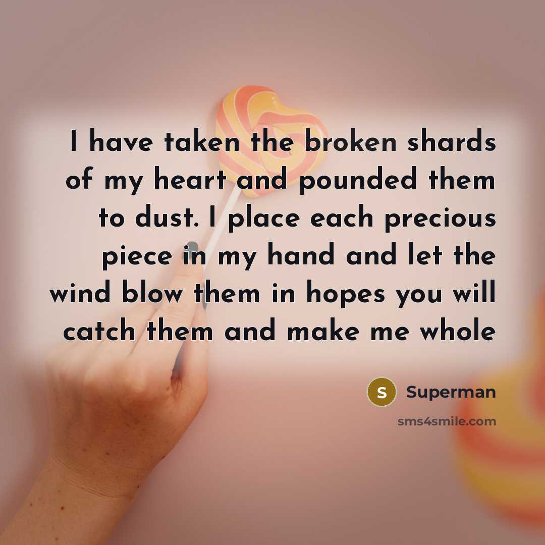 “I have taken the broken shards of my heart and…” quote by Superman