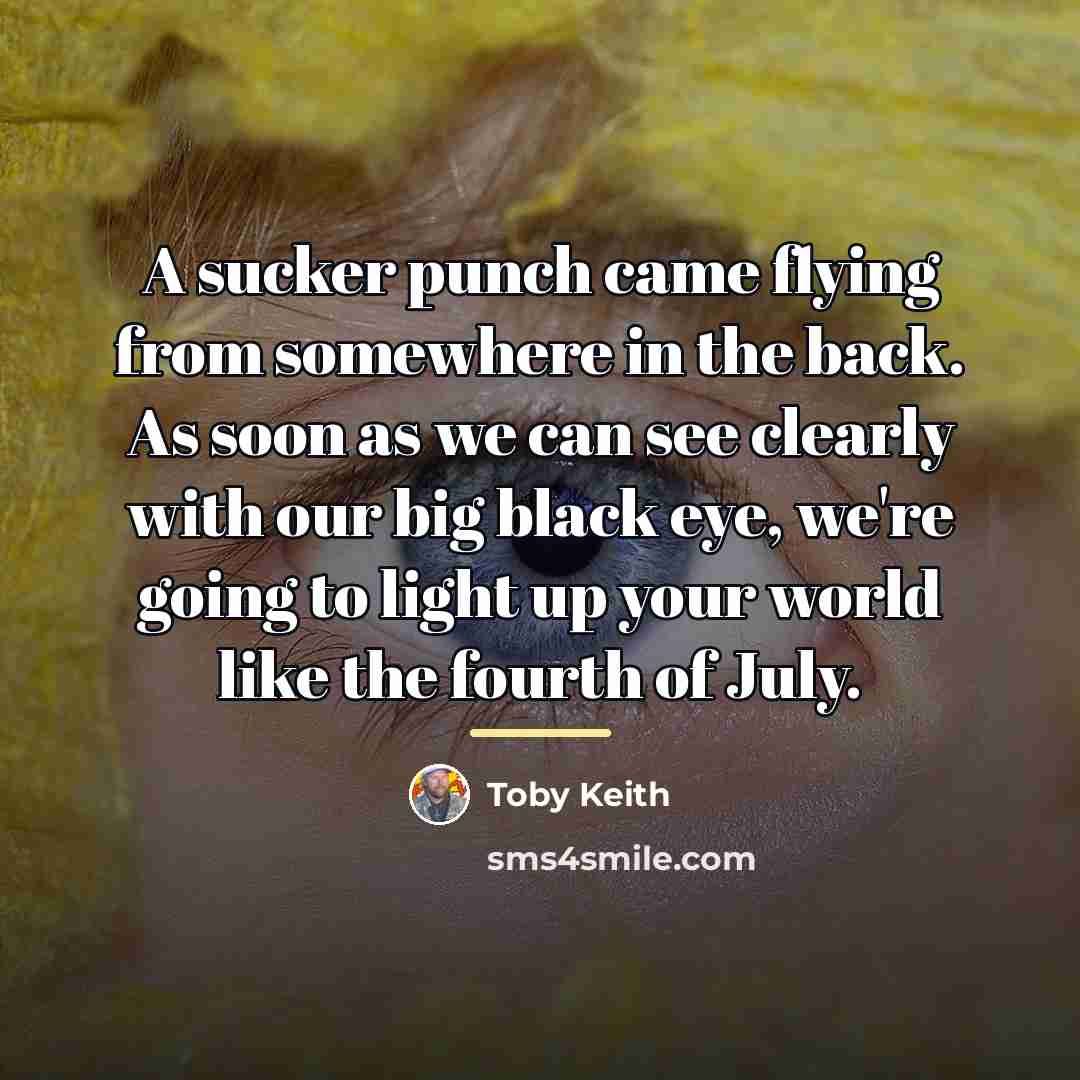 “A sucker punch came flying from somewhere in the back.…” quote by Toby Keith