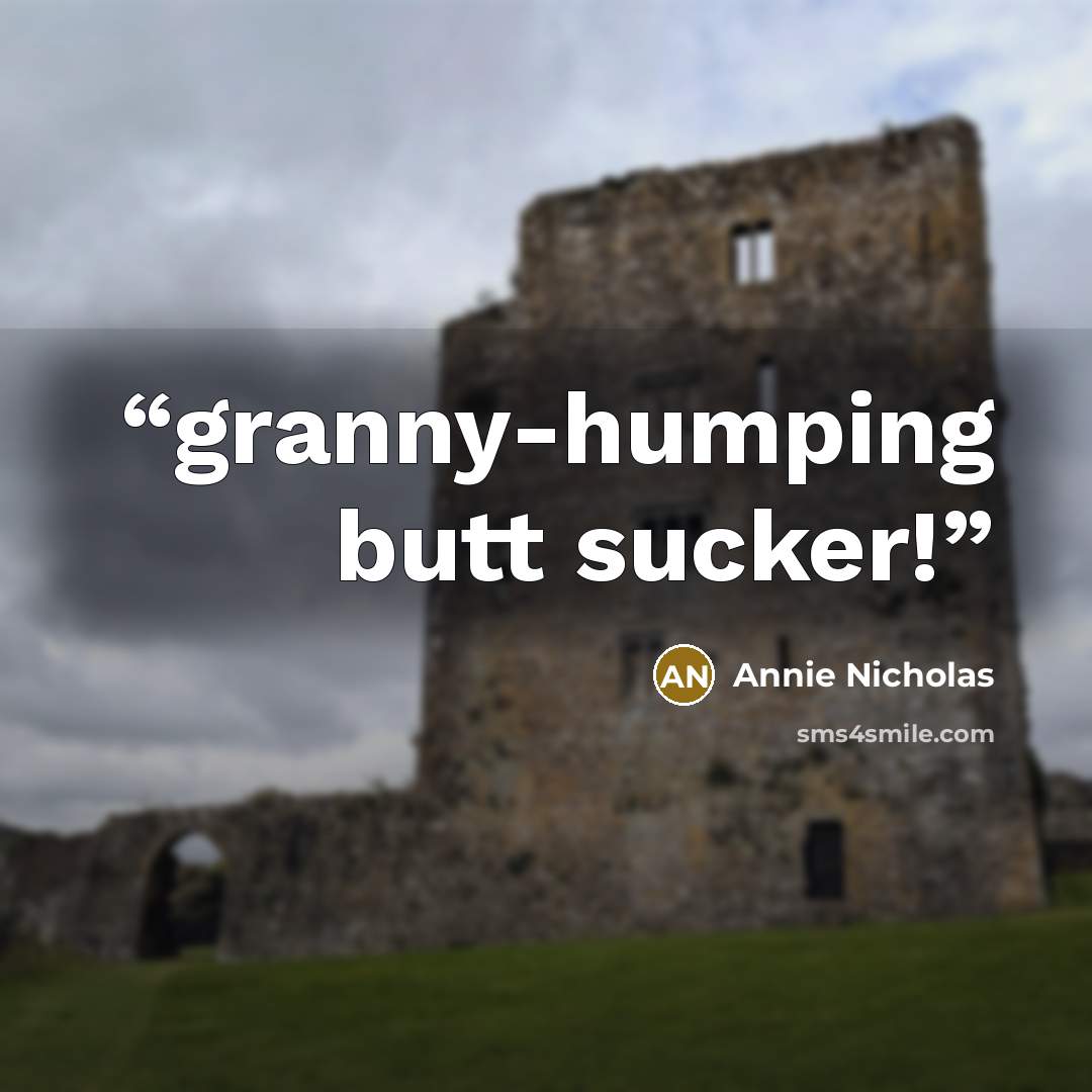 “granny-humping butt sucker!” quote by Annie Nicholas
