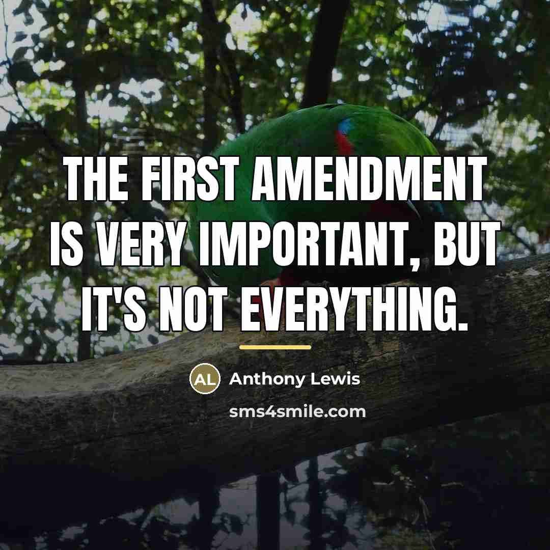 “The First Amendment is very important, but it's not everything.…” quote by Anthony Lewis